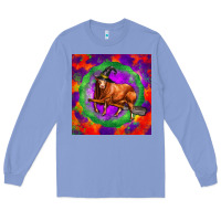 Colony Blue halloween red angus bull Long Sleeve Tee - LillyAllenDesigns
