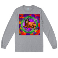 Heather Grey halloween red angus bull Long Sleeve Tee - LillyAllenDesigns