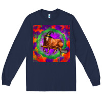 Navy halloween red angus bull Long Sleeve Tee - LillyAllenDesigns
