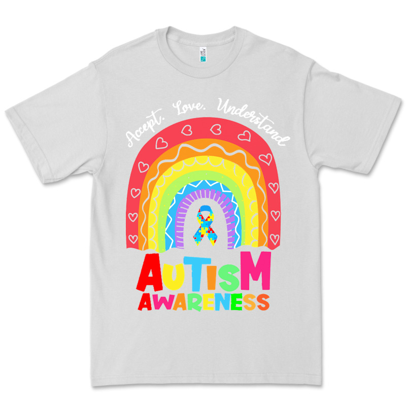 Autism Awareness Month T  Shirt Autism Awareness Rainbow Accept Unders Premium Tee by DesignPulse | Teevron
