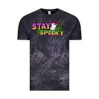 Cloud Black Stay Spooky Vintage Tee - CowhideDigitalArt