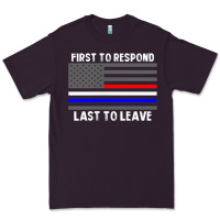 Plum police fire ems first responder american flag firefighter t shirt Premium Tee - DesignPulse