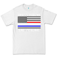 White police fire ems first responder american flag firefighter t shirt Premium Tee - DesignPulse