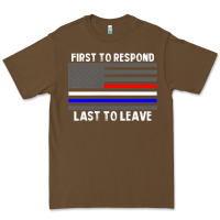 Cacao police fire ems first responder american flag firefighter t shirt Premium Tee - DesignPulse