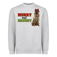 Heather Grey merry and bright german shepherd Heavyweight Sweatshirt - RanaPortraitStore