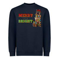 Navy merry and bright german shepherd Heavyweight Sweatshirt - RanaPortraitStore