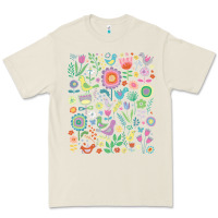 Bone cute birds t  shirt birds and blooms   cute floral pattern by cecca de Premium Tee - DesignPulse