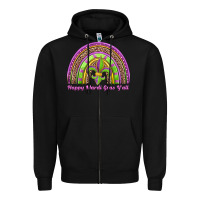 Black happy mardi gras y'all rainbow Zipper Hoodie - Jasminsmagicworld