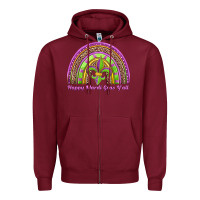 Burgundy happy mardi gras y'all rainbow Zipper Hoodie - Jasminsmagicworld