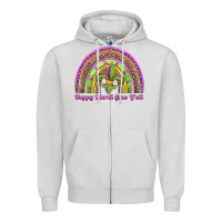 Dove Grey happy mardi gras y'all rainbow Zipper Hoodie - Jasminsmagicworld
