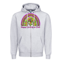 Heather Grey happy mardi gras y'all rainbow Zipper Hoodie - Jasminsmagicworld