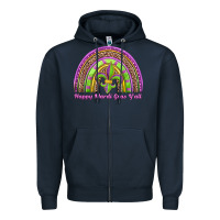 Navy happy mardi gras y'all rainbow Zipper Hoodie - Jasminsmagicworld