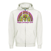 Oatmeal Heather happy mardi gras y'all rainbow Zipper Hoodie - Jasminsmagicworld