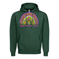 Sports Green happy mardi gras y'all rainbow Zipper Hoodie - Jasminsmagicworld