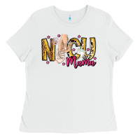 White Nicu Mama Ladies Tee - CowhideDigitalArt