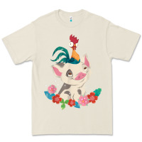 Bone Moana HeiHei Rooster Pua Flowers Graphic Premium Tee - PixelWave