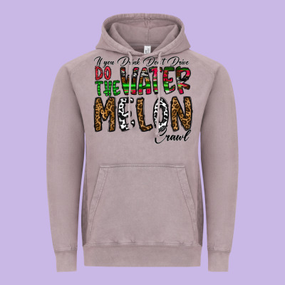 If You Drink Don't Drive Do The Watermelon Crawl Vintage Hoodie Designed By Cowhidedigitalart