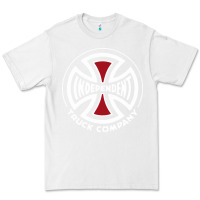 White independent company cross skateboard Premium Tee - PixelWave
