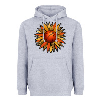 Heather Grey Basketball Sunflower Heavyweight Hoodie - Jasminsmagicworld