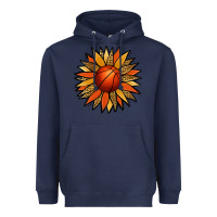 Navy Basketball Sunflower Heavyweight Hoodie - Jasminsmagicworld
