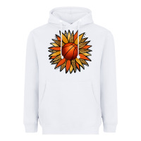White Basketball Sunflower Heavyweight Hoodie - Jasminsmagicworld