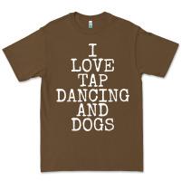 Cacao i love tap dancing & dogs funny dog gift t shirt men women Premium Tee - PixelWave