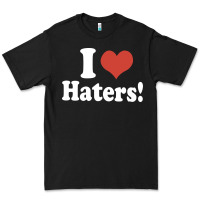 Black i love haters Premium Tee - PixelWave