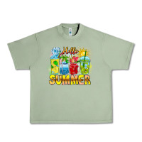 Oil Green Hello Summer Urban Heavy Tee - CowhideDigitalArt