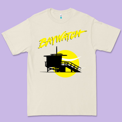 Baywatch Lifeguard Tower Sunset   Baywatch Premium Tee Designed By Pixelwave
