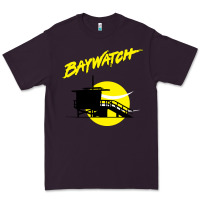 Plum baywatch lifeguard tower sunset   baywatch Premium Tee - PixelWave
