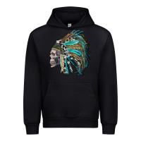 Black western indian headdress with skull Urban Hoodie - RanaPortraitStore