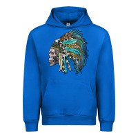 Cobalt western indian headdress with skull Urban Hoodie - RanaPortraitStore