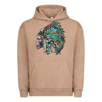 Pigment Burro western indian headdress with skull Urban Hoodie - RanaPortraitStore