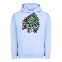 Pigment Grape Ice western indian headdress with skull Urban Hoodie - RanaPortraitStore