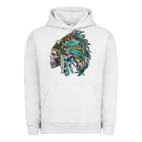 Pigment Lunar Rock western indian headdress with skull Urban Hoodie - RanaPortraitStore