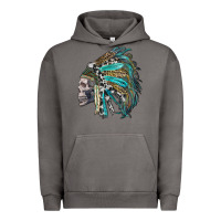 Pigment Tornado western indian headdress with skull Urban Hoodie - RanaPortraitStore