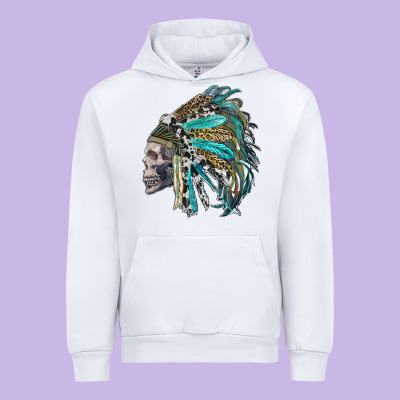 Western Indian Headdress With Skull Urban Hoodie Designed By Ranaportraitstore