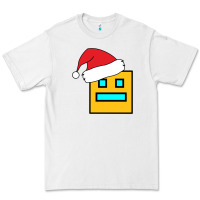 White Geometry Dash Premium Tee - PixelWave