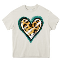 Cream Glitter Leopard Heart Heavy Core Tee - Jasminsmagicworld
