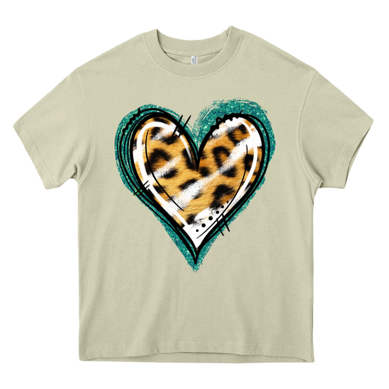 Glitter Leopard Heart Heavy Core Tee by Jasminsmagicworld | Teevron