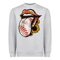 Heather Grey Baseball Tongue Heavyweight Sweatshirt - Jasminsmagicworld
