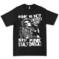 Black Stay Punk Stay Drunk Premium Tee - PixelWave