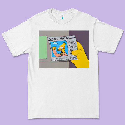 The Simpsons Old Man Yells At Cloud Newspaper V1 Premium Tee Designed By Pixelwave