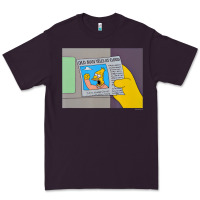 Plum The Simpsons Old Man Yells At Cloud Newspaper V1 Premium Tee - PixelWave