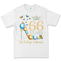 White 66th birthday 66 years of being awesome 66 years old woman Premium Tee - PixelWave