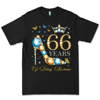 Black 66th birthday 66 years of being awesome 66 years old woman Premium Tee - PixelWave