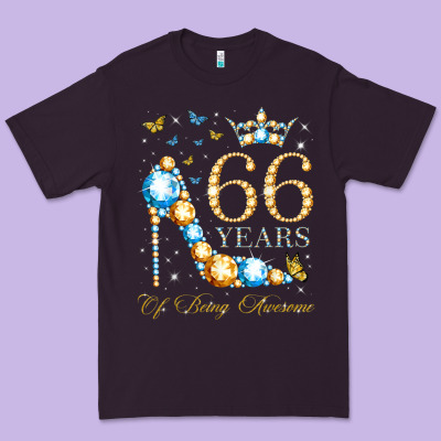 66th Birthday 66 Years Of Being Awesome 66 Years Old Woman Premium Tee Designed By Pixelwave