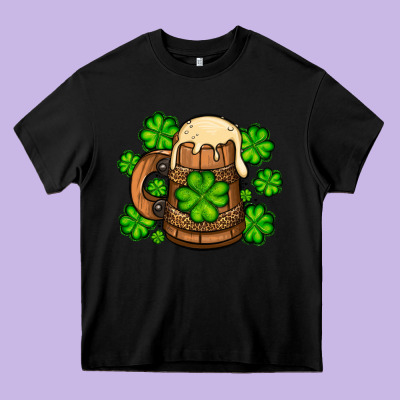 St. Patrick's Beer And Shamrock Heavy Core Tee Designed By Oliviacreatesart