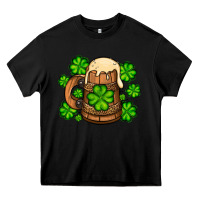 Black St. Patrick's Beer and shamrock Heavy Core Tee - OliviaCreatesArt