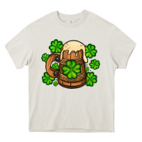 Cream St. Patrick's Beer and shamrock Heavy Core Tee - OliviaCreatesArt